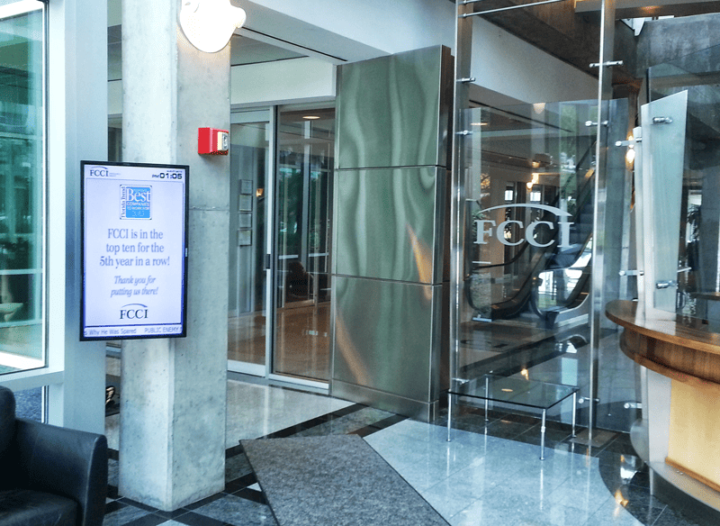 Business Company Digital Signage at FCCI Insurance Group, United States